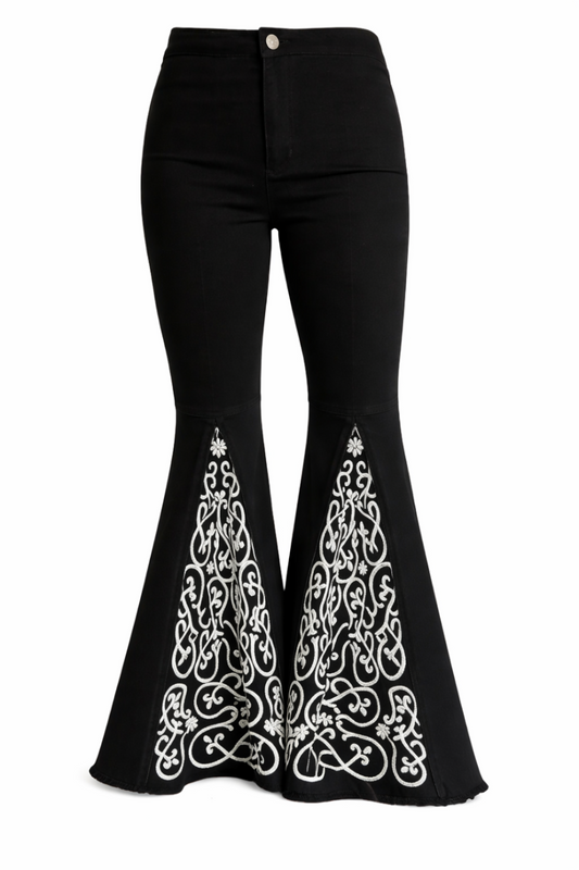 Black ShiftFlare jeans full flare open