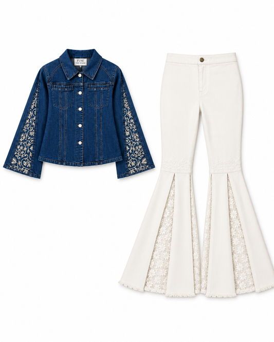 DuoCut and Everafter Set - Transformable Embroidered Jacket and Jeans