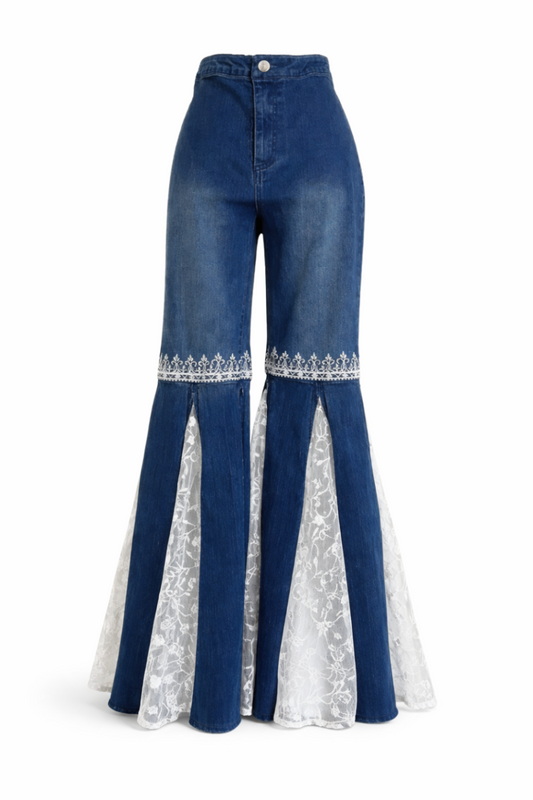 Gharara jeans full flare front videw