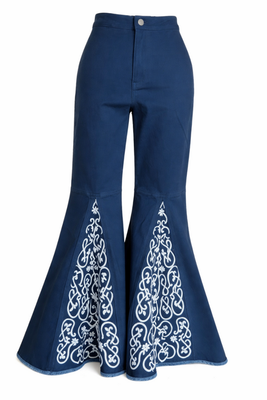 Navy ShiftFlare jeans full flare open