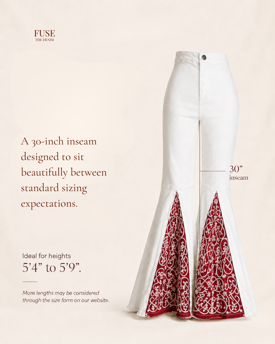 ShiftFlare ivory/Red Inseam