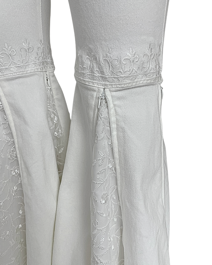 closeup of the details of everafter jeans